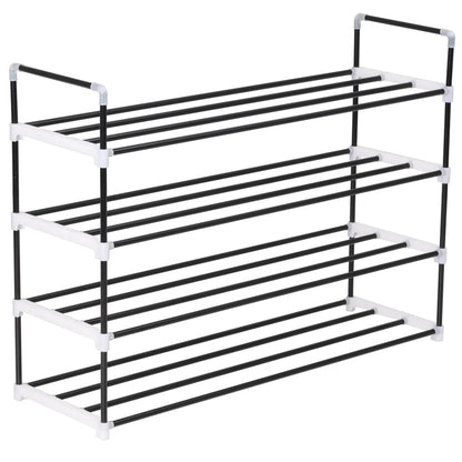 Shoe Rack With 4 Shelves Metal And Plastic
