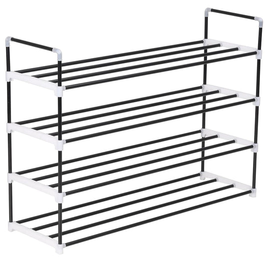 Shoe Rack With 4 Shelves Metal And Plastic