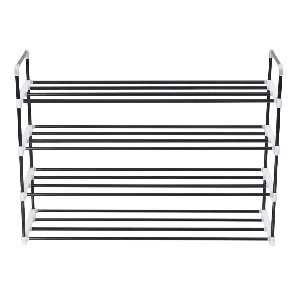 Shoe Rack With 4 Shelves Metal And Plastic