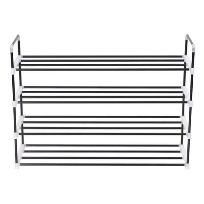 Shoe Rack With 4 Shelves Metal And Plastic