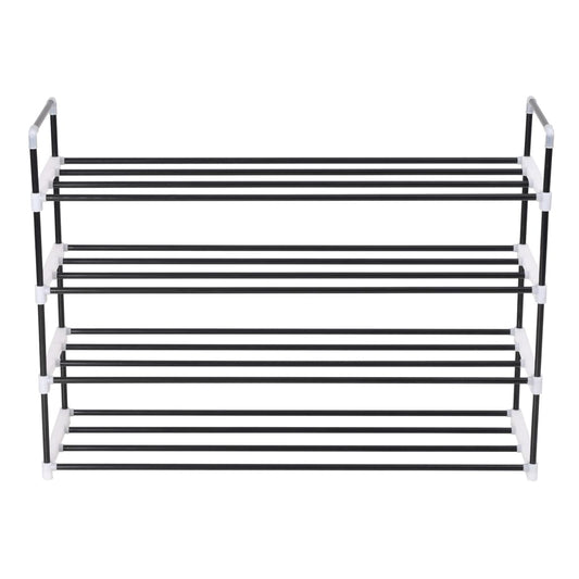 Shoe Rack With 4 Shelves Metal And Plastic