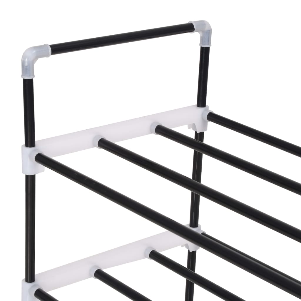 Shoe Rack With 4 Shelves Metal And Plastic