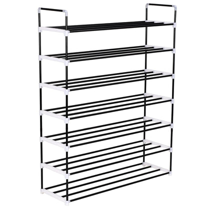 Shoe Rack With 4 Shelves Metal And Plastic