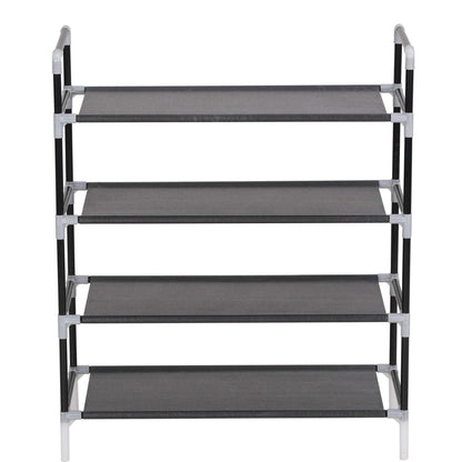 Shoe Rack With 4 Shelves Metal And Non-Woven Fabric
