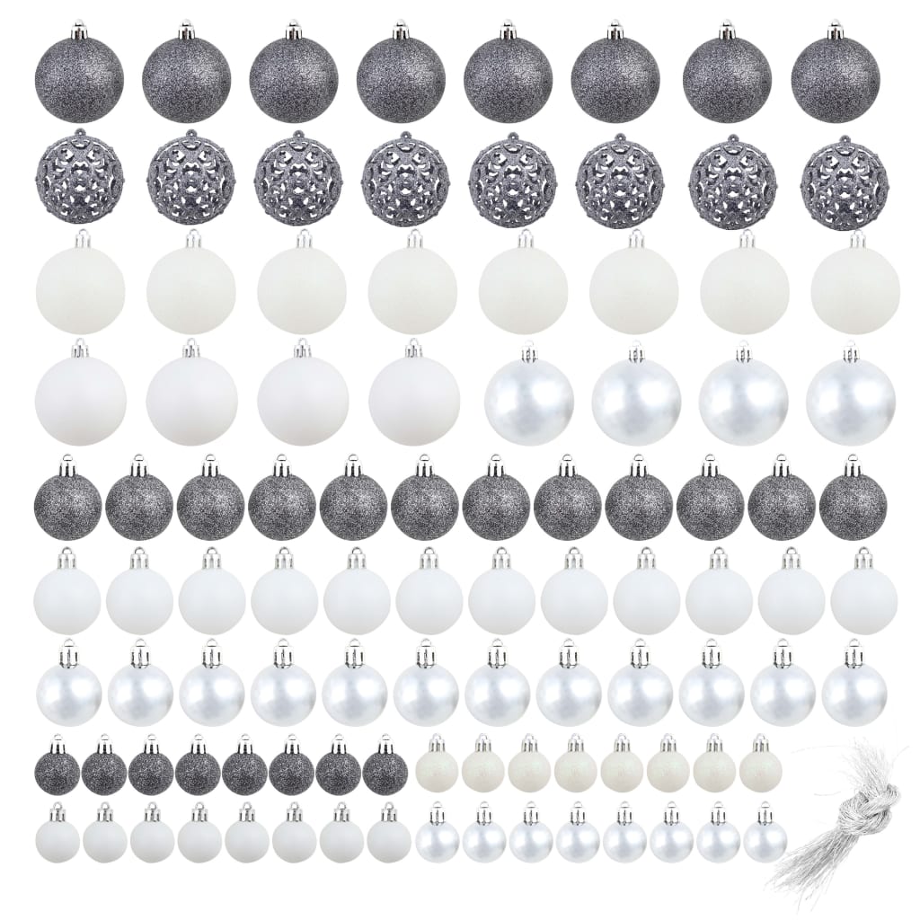 100 Piece Christmas Ball Set 3/4/6 Cm