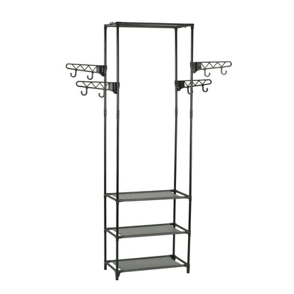 Clothes Rack Steel And Non-Woven Fabric 55X28.5X175 Cm Black