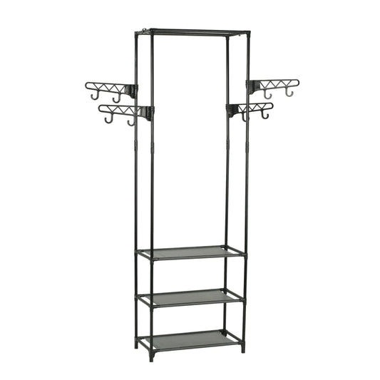 Clothes Rack Steel And Non-Woven Fabric 55X28.5X175 Cm Black