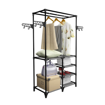 Clothes Rack Steel And Non-Woven Fabric 87X44X158 Cm Black