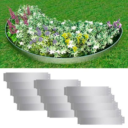 Lawn Fences 5 Pcs Galvanised Steel