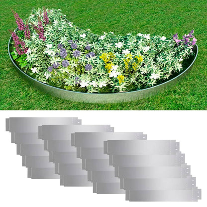 Lawn Fences 5 Pcs Galvanised Steel