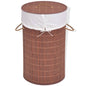 Bamboo Laundry Bin Round Natural