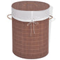 Bamboo Laundry Bin Round Natural