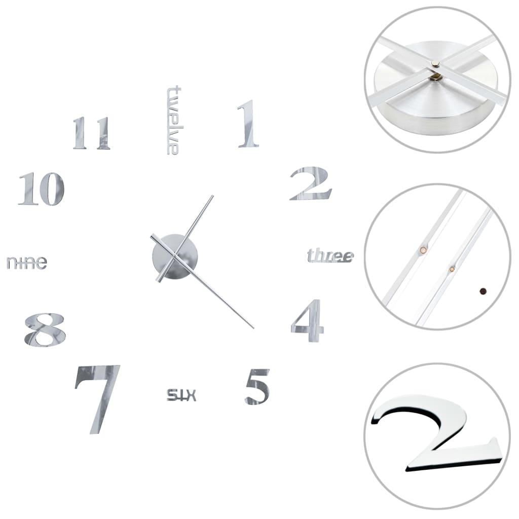 3D Wall Clock Modern Design 100 Cm Xxl