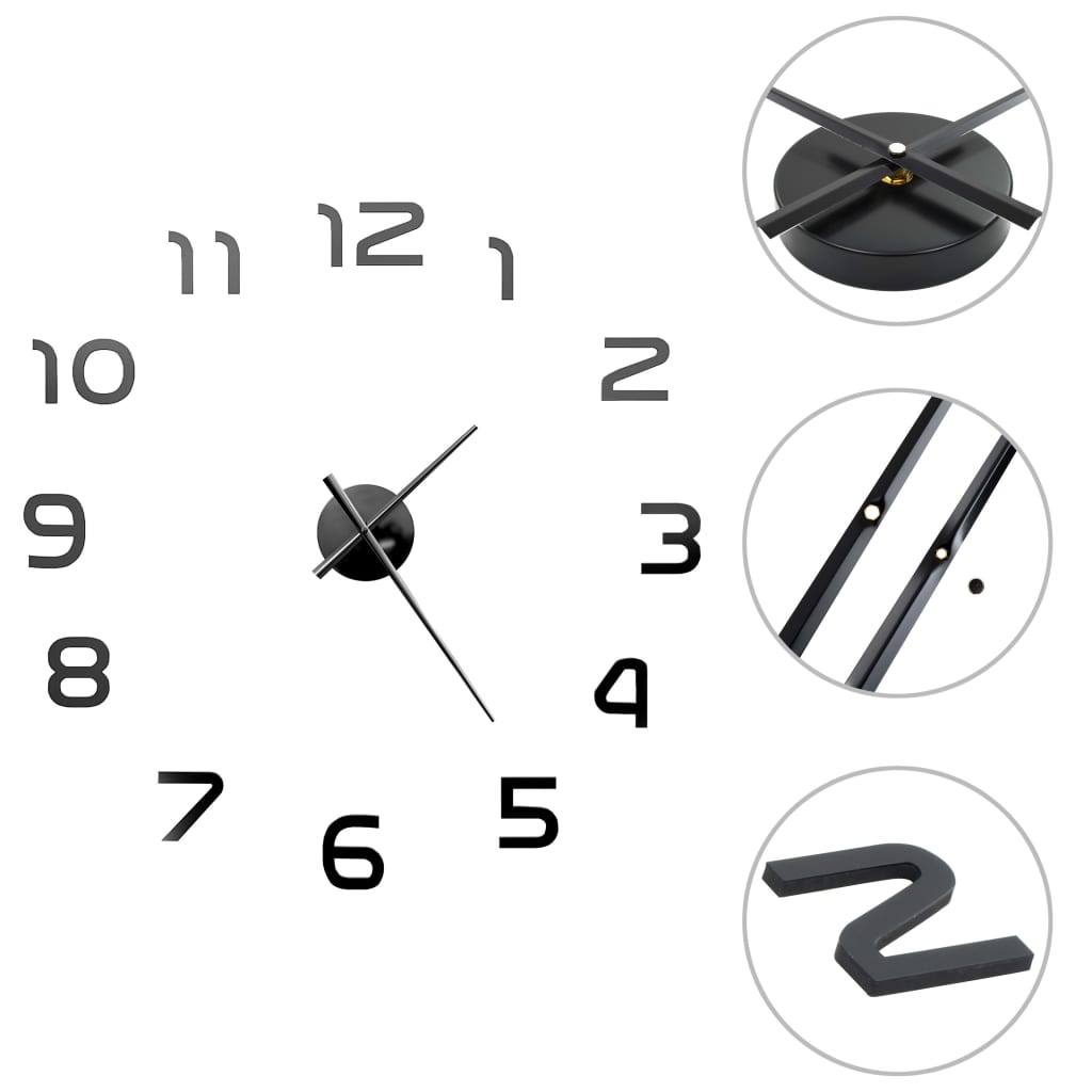 3D Wall Clock Modern Design 100 Cm Xxl