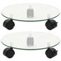 Plant Rollers 2 Pcs Tempered Glass 28 Cm Round
