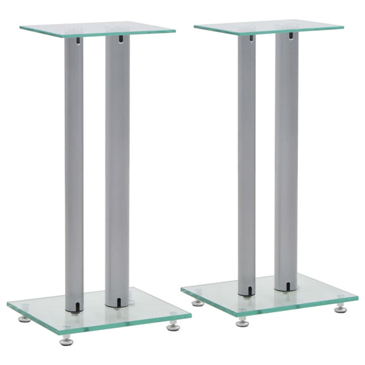 Speaker Stands 2 Pcs Tempered Glass Design
