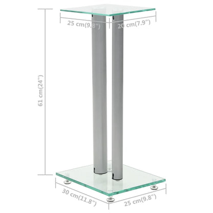 Speaker Stands 2 Pcs Tempered Glass Design