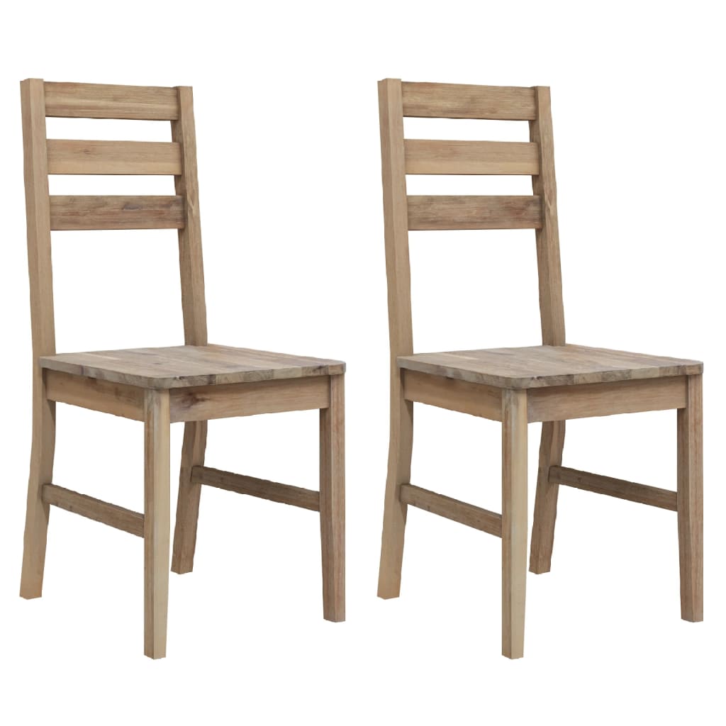 Dining Chairs 2 Pcs Solid Acacia Wood
