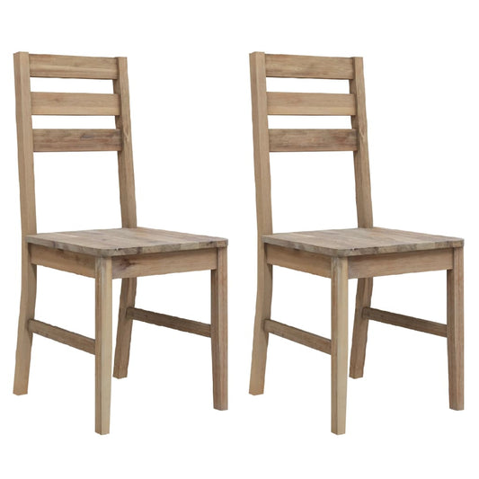 Dining Chairs 2 Pcs Solid Acacia Wood