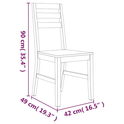 Dining Chairs 2 Pcs Solid Acacia Wood