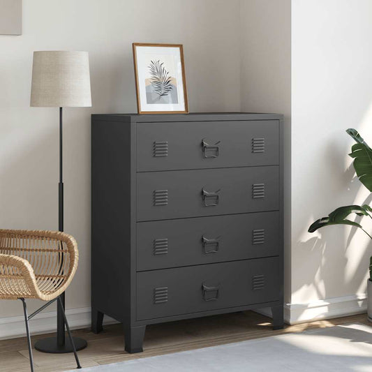 Chest Of Drawers Metal Industrial Style 78X40X93 Cm