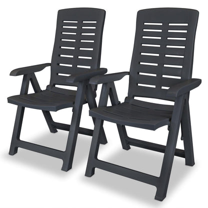 Reclining Garden Chairs 4 Pcs Plastic