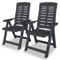 Reclining Garden Chairs 4 Pcs Plastic