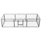 Dog Playpen 8 Panels Steel Black