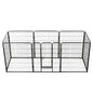 Dog Playpen 8 Panels Steel Black