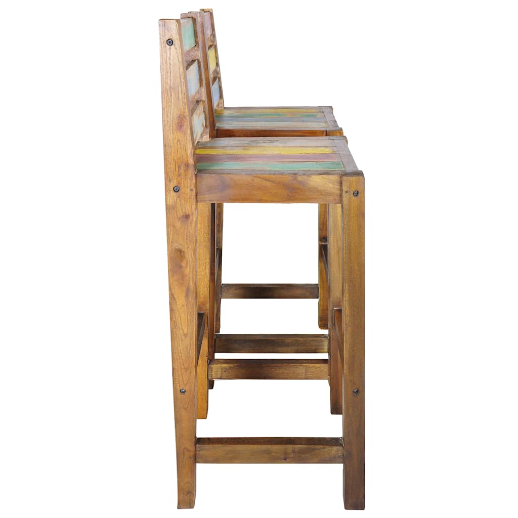 Bar Stools 2 Pcs Solid Reclaimed Wood