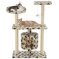 Cat Tree With Sisal Scratching Posts Grey Paw Prints