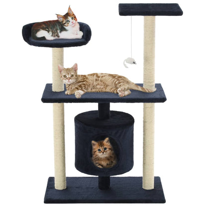 Cat Tree With Sisal Scratching Posts Grey Paw Prints