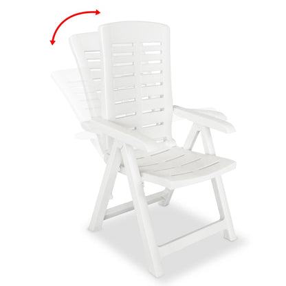 Reclining Garden Chairs 4 Pcs Plastic