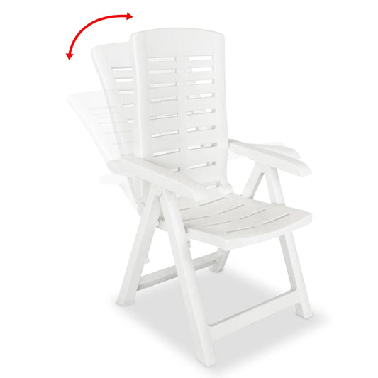Reclining Garden Chairs 4 Pcs Plastic