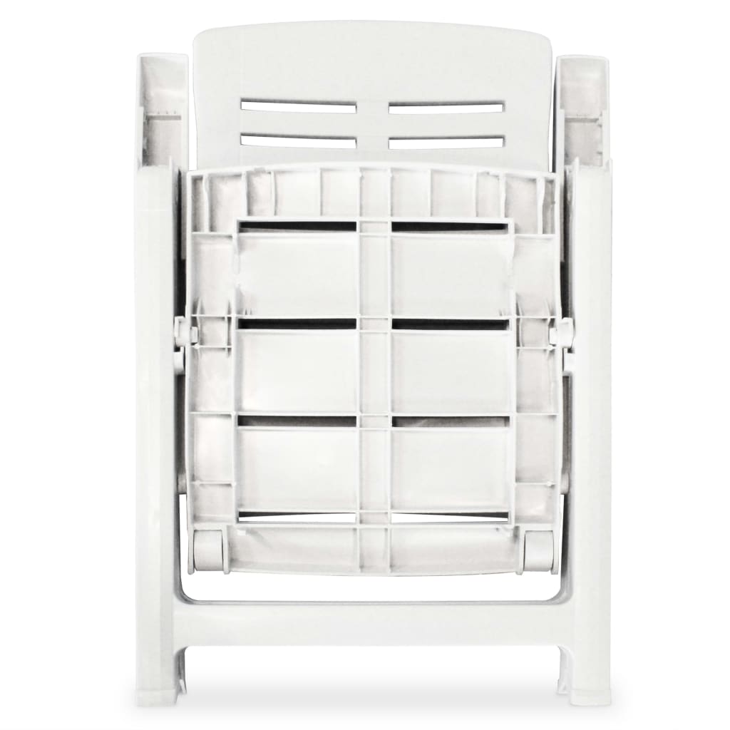 Reclining Garden Chairs 4 Pcs Plastic