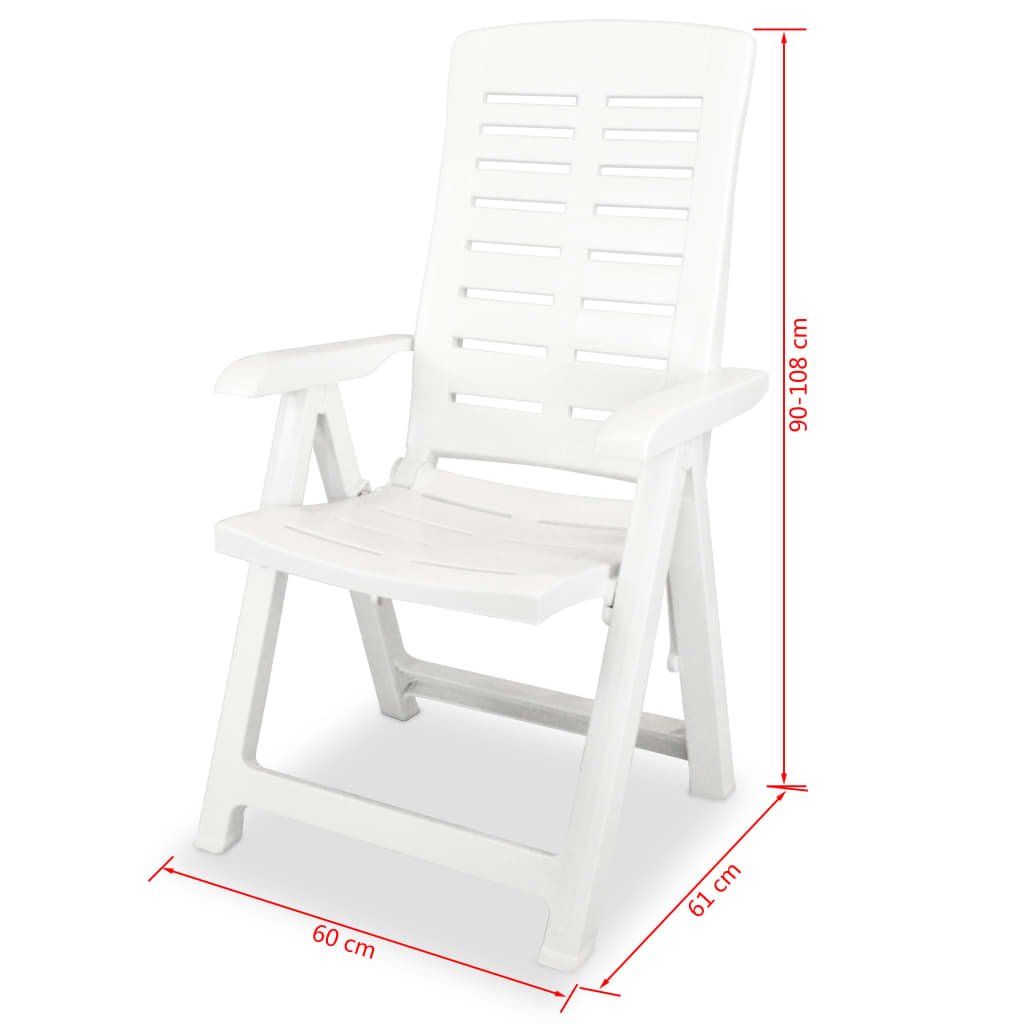 Reclining Garden Chairs 4 Pcs Plastic