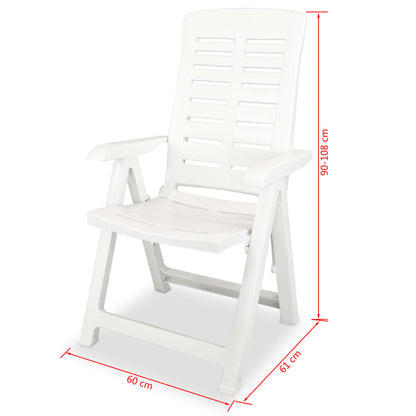 Reclining Garden Chairs 4 Pcs Plastic