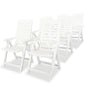Reclining Garden Chairs 4 Pcs Plastic