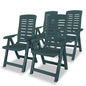 Reclining Garden Chairs 4 Pcs Plastic
