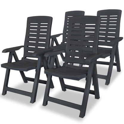 Reclining Garden Chairs 4 Pcs Plastic