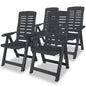 Reclining Garden Chairs 4 Pcs Plastic