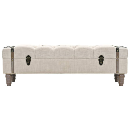 Storage Bench Solid Wood And Steel 111X34X37 Cm