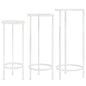 Plant Stand Set 3 Pieces Vintage Style Metal Antique White