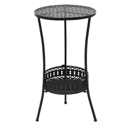 Bistro Table Black 40X70 Cm Metal