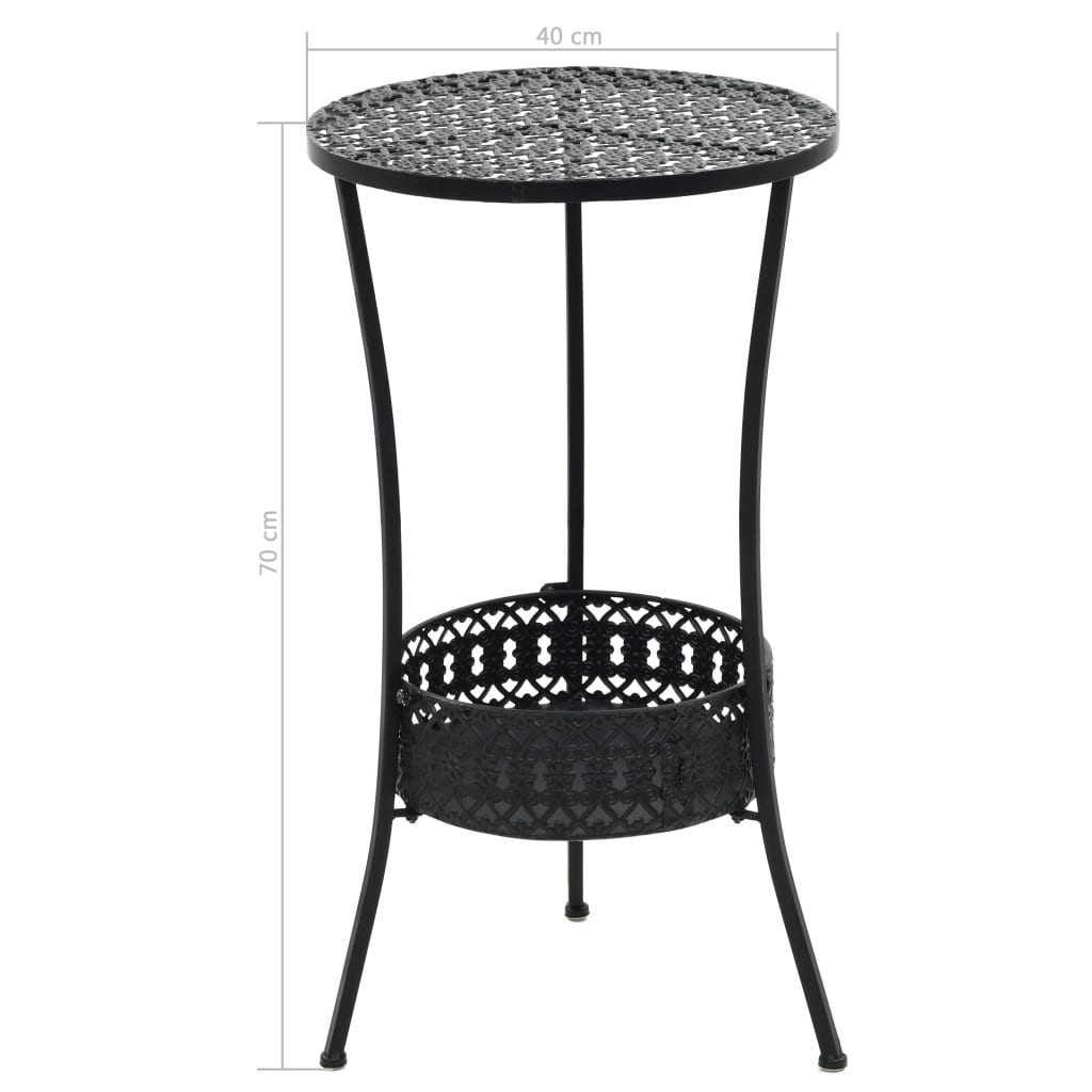 Bistro Table Black 40X70 Cm Metal