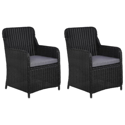 Outdoor Chairs With Cushions 2 Pcs Poly Rattan