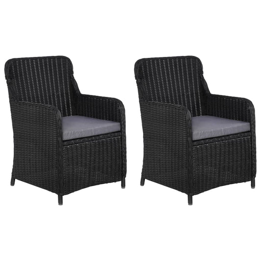 Outdoor Chairs With Cushions 2 Pcs Poly Rattan