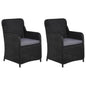 Outdoor Chairs With Cushions 2 Pcs Poly Rattan
