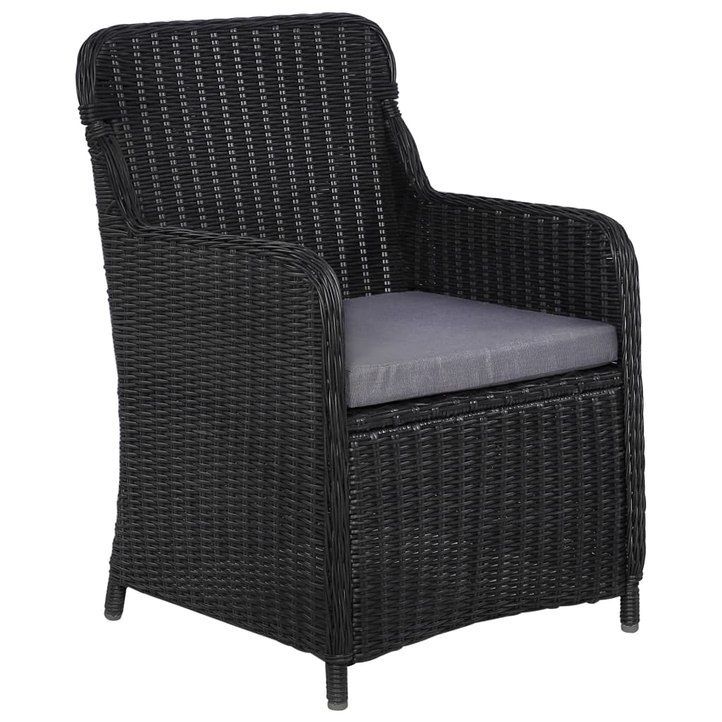 Outdoor Chairs With Cushions 2 Pcs Poly Rattan