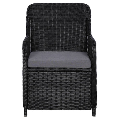 Outdoor Chairs With Cushions 2 Pcs Poly Rattan